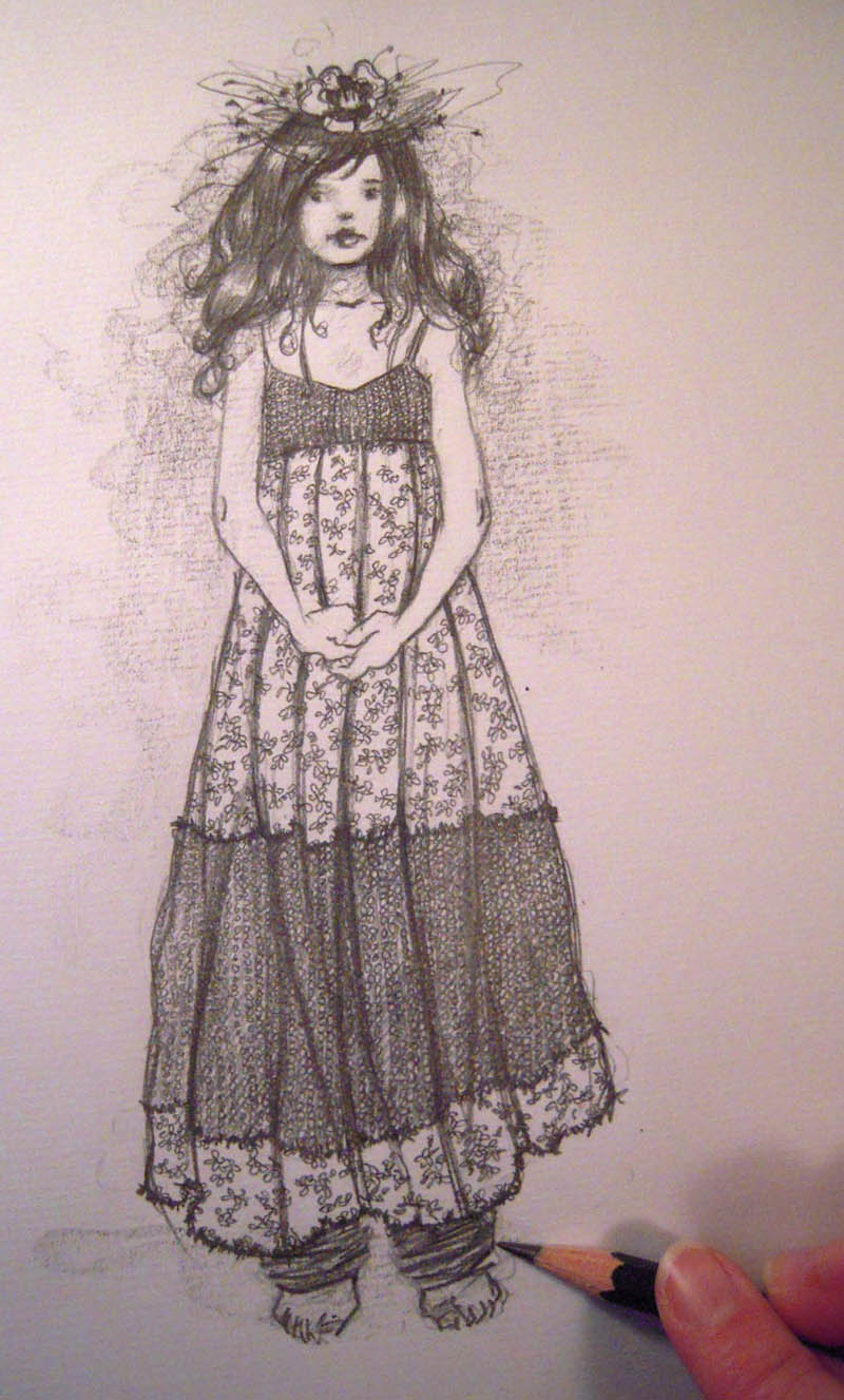 Pencil sketch outlet dress