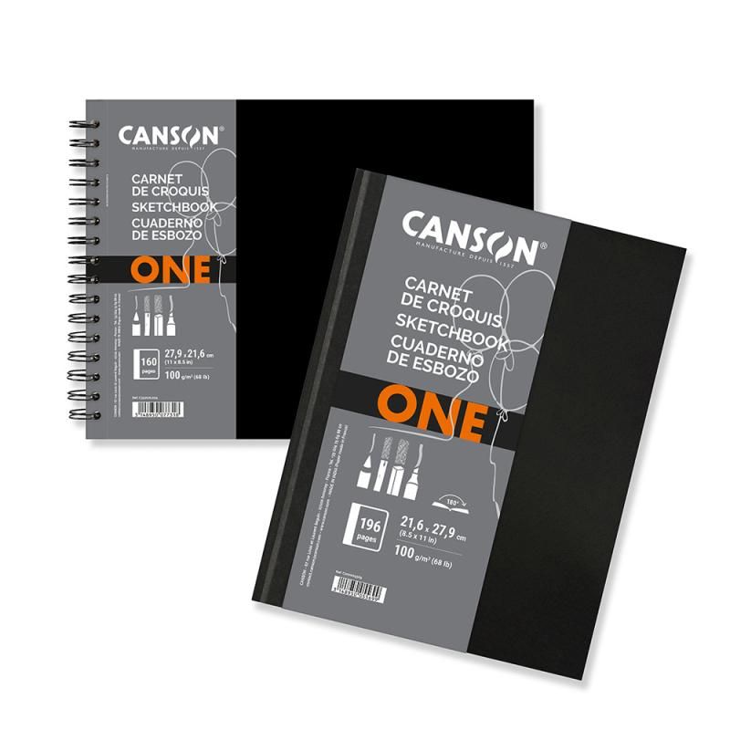 Canson 180-Degree Hardbound Sketchbook, 8 5/16 x 11 11/16 Black • Price »
