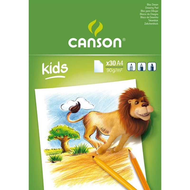 220gsm,... Canson CANSON Kids Double Face : Grainée Et Lisse Papier Dessin Noir 