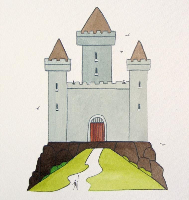 Castle painting | Mediaval castle drawing