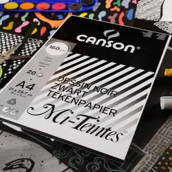 Papier colorline CANSON 150g 50 x 65cm couleur : Noir - Sadik