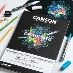 CANSON Graduate Bristol 180gsm A4 Paper, Very Smooth, Pad Glued Short Side,  20 Bright White Sheets, Ideal for Student Artists