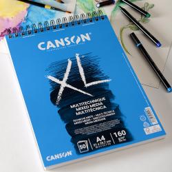 ✓ Canson Album Spirale XL Bristol Extra Lisse 50 Feuilles - 21x29,7 - 180gr  - Couleur Blanc couleur Blanc en stock - 123CONSOMMABLES